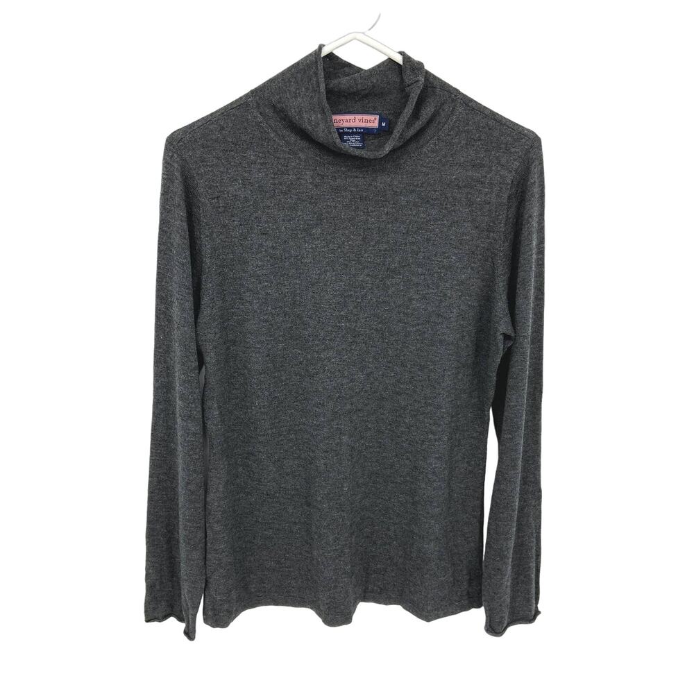 Vineyard Vines Gray Mock Neck Long Sleeve Sweater Size M